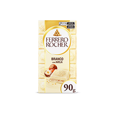 O Ferrero Rocher Tablete Branco é uma combinação irresistível de texturas e sabores, feita especialmente para os amantes de chocolate ao leite. Sua base de chocolate branco Ferrero é acompanhada de um recheio cremoso, repleto de pedaços crocantes de avelã. Inspirada nos icônicos bombons Ferrero Rocher.

Cada mordida revela camadas que proporcionam uma verdadeira viagem de sabores. Começando com uma base de chocolate refinado, seguida por um recheio suave e cremoso, e finalizando com a camada superior de chocolate, que traz os crocantes pedaços de avelã. Uma experiência única de sabor que vai te conquistar!