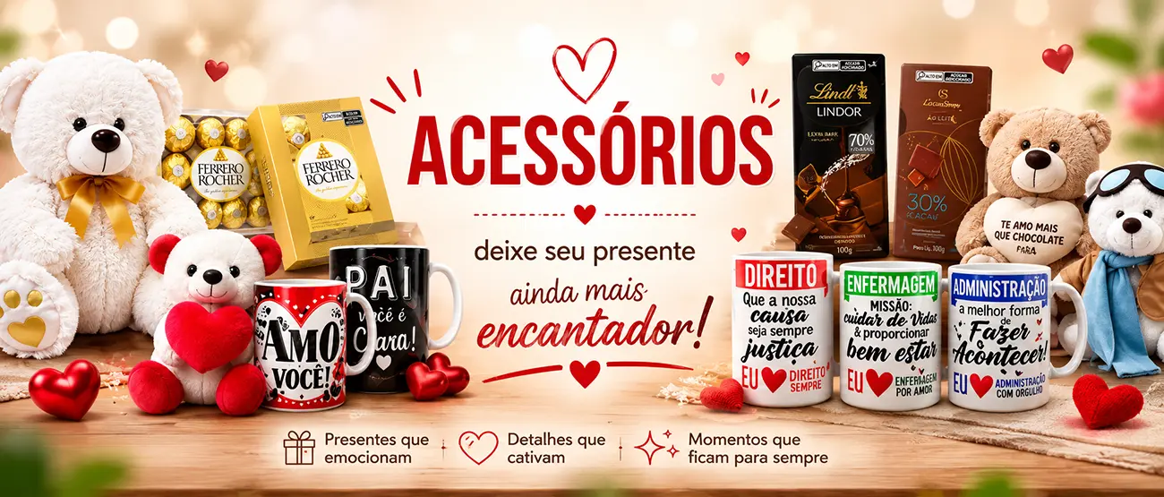 Acessórios para flores - teddy bear, chocolate e balões